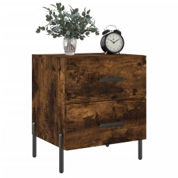 vidaXL Nachtkastjes 2 st 40x35x47,5 cm bewerkt hout gerookt eikenkleur