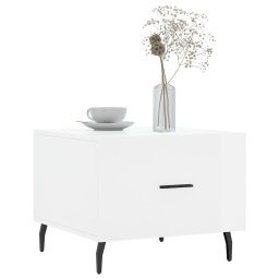 vidaXL Salontafel 50x50x40 cm bewerkt hout hoogglans wit