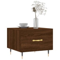 vidaXL Salontafel 50x50x40 cm bewerkt hout bruin eikenkleur