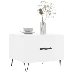 vidaXL Salontafel 50x50x40 cm bewerkt hout hoogglans wit