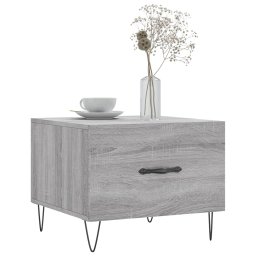 vidaXL Salontafel 50x50x40 cm bewerkt hout grijs sonoma eiken