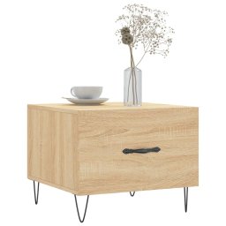 vidaXL Salontafel 50x50x35 cm bewerkt hout sonoma eikenkleurig