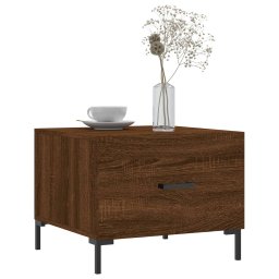 vidaXL Salontafel 50x50x40 cm bewerkt hout bruin eikenkleur