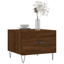 vidaXL Salontafel 50x50x40 cm bewerkt hout bruin eikenkleur