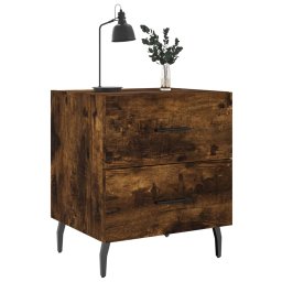 vidaXL Nachtkastjes 2 st 40x35x47,5 cm bewerkt hout gerookt eikenkleur