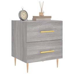 vidaXL Nachtkastjes 2 st 40x35x47,5 cm bewerkt hout grijs sonoma eiken