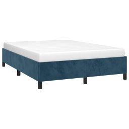 vidaXL Bedframe zonder matras 140x190 cm fluweel donkerblauw