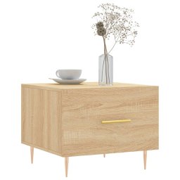 vidaXL Salontafel 50x50x35 cm bewerkt hout sonoma eikenkleurig