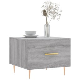 vidaXL Salontafel 50x50x40 cm bewerkt hout grijs sonoma eiken