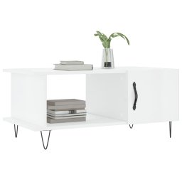 vidaXL Salontafel 90x50x40 cm bewerkt hout hoogglans wit