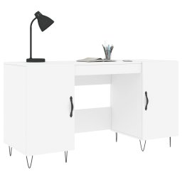 vidaXL Bureau 140x50x75 cm bewerkt hout wit