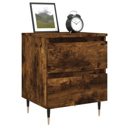 vidaXL Nachtkastjes 2 st 40x35x50 cm bewerkt hout gerookt eikenkleurig