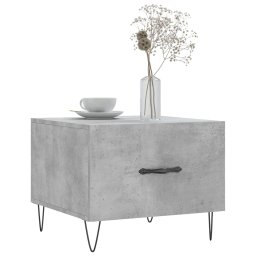 vidaXL Salontafel 50x50x40 cm bewerkt hout betongrijs
