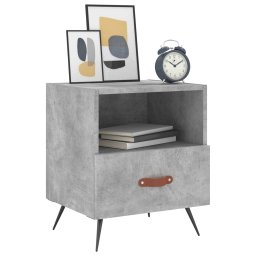 vidaXL Nachtkastjes 2 st 40x35x47,5 cm bewerkt hout betongrijs