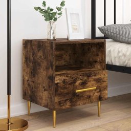 vidaXL Nachtkastjes 2 st 40x35x47,5 cm bewerkt hout gerookt eikenkleur