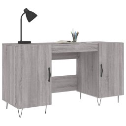 vidaXL Bureau 140x50x75 cm bewerkt hout grijs sonoma eikenkleurig