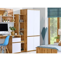 Kast ARKEA 4 deuren wit/wotan eik