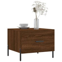vidaXL Salontafel 50x50x40 cm bewerkt hout bruin eikenkleur