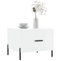 vidaXL Salontafel 50x50x40 cm bewerkt hout hoogglans wit