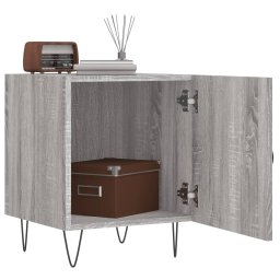 vidaXL Nachtkastjes 2 st 40x40x50 cm bewerkt hout grijs sonoma eiken
