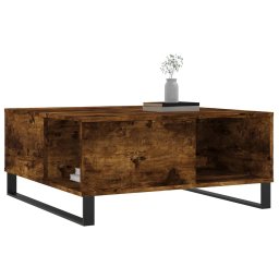 vidaXL Salontafel 80x80x36,5 cm bewerkt hout gerookt eikenkleurig
