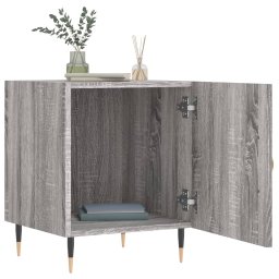 vidaXL Nachtkastjes 2 st 40x40x50 cm bewerkt hout grijs sonoma eiken