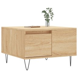 vidaXL Salontafel 55x55x36,5 cm bewerkt hout sonoma eikenkleurig
