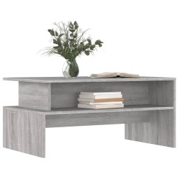 vidaXL Salontafel 90x55x42,5 cm bewerkt hout grijs sonoma eikenkleur