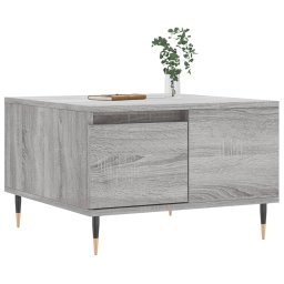 vidaXL Salontafel 55x55x36,5 cm bewerkt hout grijs sonoma eikenkleurig