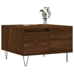 vidaXL Salontafel 55x55x36,5 cm bewerkt hout bruin eikenkleur