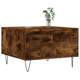 vidaXL Salontafel 55x55x36,5 cm bewerkt hout gerookt eikenkleurig