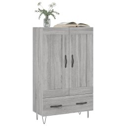 vidaXL Hoge kast 69,5x31x115 cm bewerkt hout grijs sonoma eikenkleurig