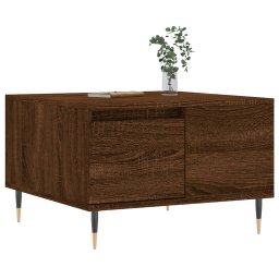 vidaXL Salontafel 55x55x36,5 cm bewerkt hout bruin eikenkleur
