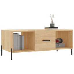 vidaXL Salontafel 102x50x40 cm bewerkt hout sonoma eikenkleurig