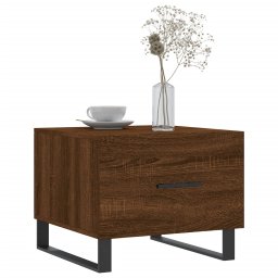 vidaXL Salontafel 50x50x40 cm bewerkt hout bruin eikenkleur