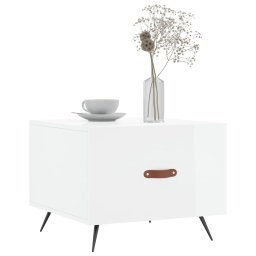 vidaXL Salontafel 50x50x40 cm bewerkt hout hoogglans wit