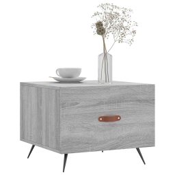 vidaXL Salontafel 50x50x40 cm bewerkt hout grijs sonoma eiken