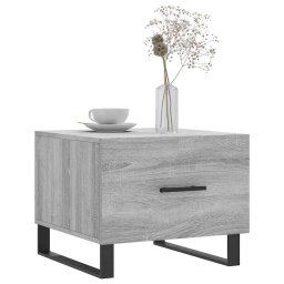vidaXL Salontafel 50x50x40 cm bewerkt hout grijs sonoma eiken