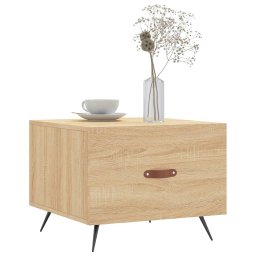vidaXL Salontafel 50x50x35 cm bewerkt hout sonoma eikenkleurig