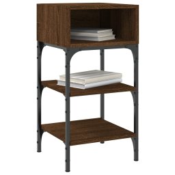 vidaXL Nachtkastjes 2 st 35x34,5x70 cm bewerkt hout bruin eikenkleur