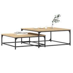 vidaXL 2-delige Tafeltjesset bewerkt hout sonoma eikenkleurig