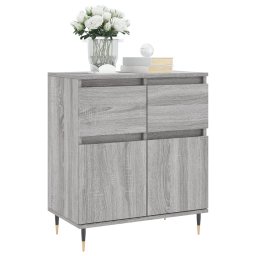 vidaXL Dressoir 60x35x70 cm bewerkt hout grijs sonoma eikenkleurig