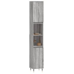 vidaXL Badkamerkast 30x30x190 cm bewerkt hout grijs sonoma eikenkleur