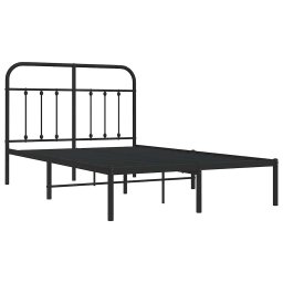 vidaXL Bedframe met hoofdbord metaal zwart 120x200 cm