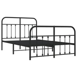 vidaXL Bedframe met hoofd- en voeteneinde metaal zwart 120x190 cm