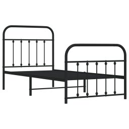 vidaXL Bedframe met hoofd- en voeteneinde metaal zwart 90x190 cm