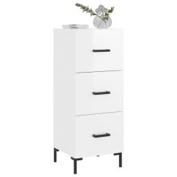 vidaXL Dressoir 34,5x34x90 cm bewerkt hout hoogglans wit