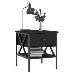 vidaXL Nachtkastjes 2 st 40x42x45 cm bewerkt hout zwart