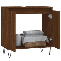 vidaXL Badkamerkast 58x33x60 cm bewerkt hout bruin eikenkleur