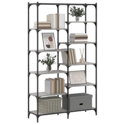 vidaXL Boekenrek 100x32x170 cm bewerkt hout en ijzer grijs sonoma